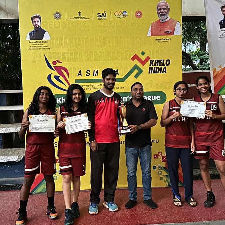 U16 girls who won second runner up at the U17 3x3 Khelo India state championship 2023.