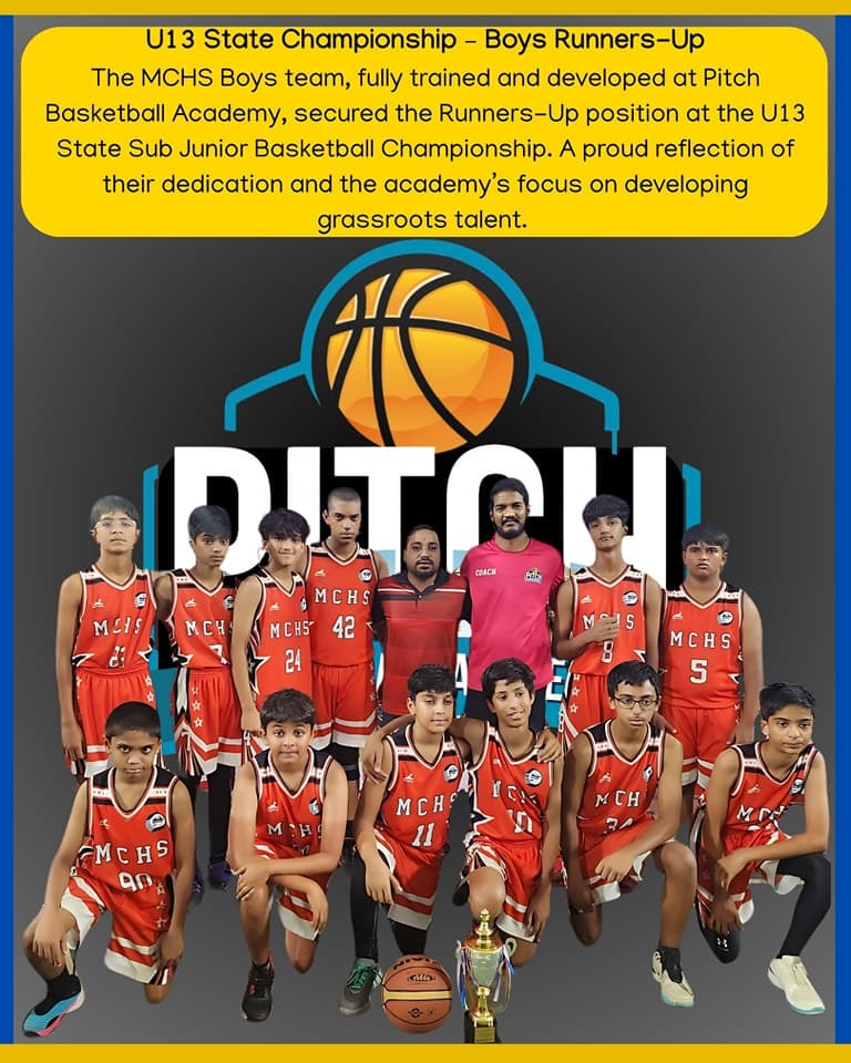 U13 Boys, Runners-up at the state U13 Sub Junior Basketball Championship 2025.